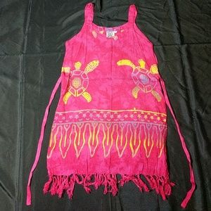 Girls Max Mehra Collection Tiedy pink beach dress